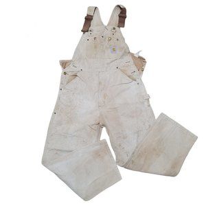 Carhartt 14806 Duck Canvas Reinforced Knees Overall Size 34 X 30 Used Condition